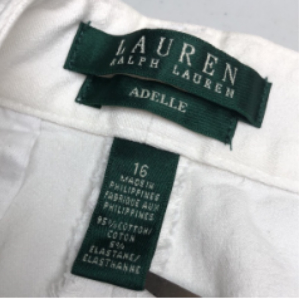 WHITE LAUREN DENIM ADELLE WIDE LEG DRESS PANTS 16/33x28 ⭐️ - Picture 2 of 11